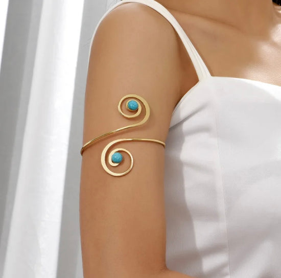 Bracelet de bras or turquoise