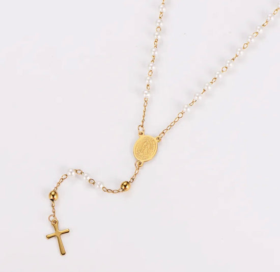 Chapelet Doré/Blanc