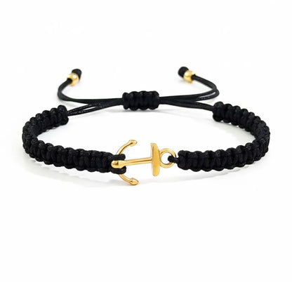Bracelet Ancre doré (tisser à la main ) H/F