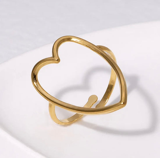 Bague cœur or fine