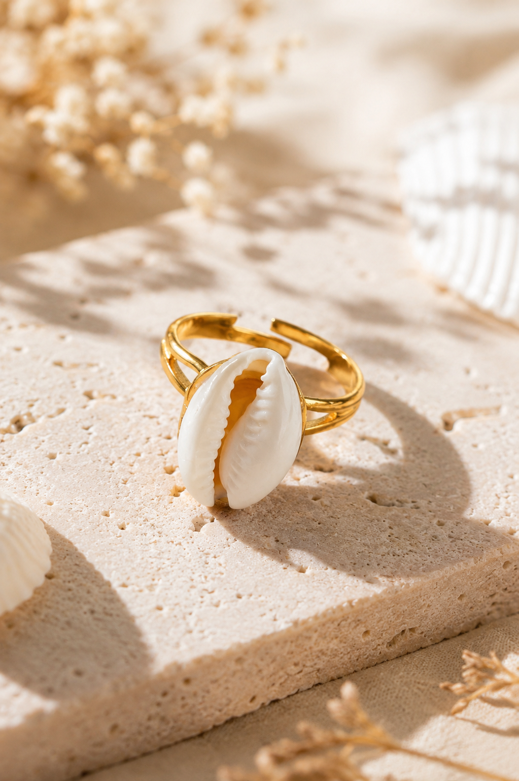 Bague cauris Doré