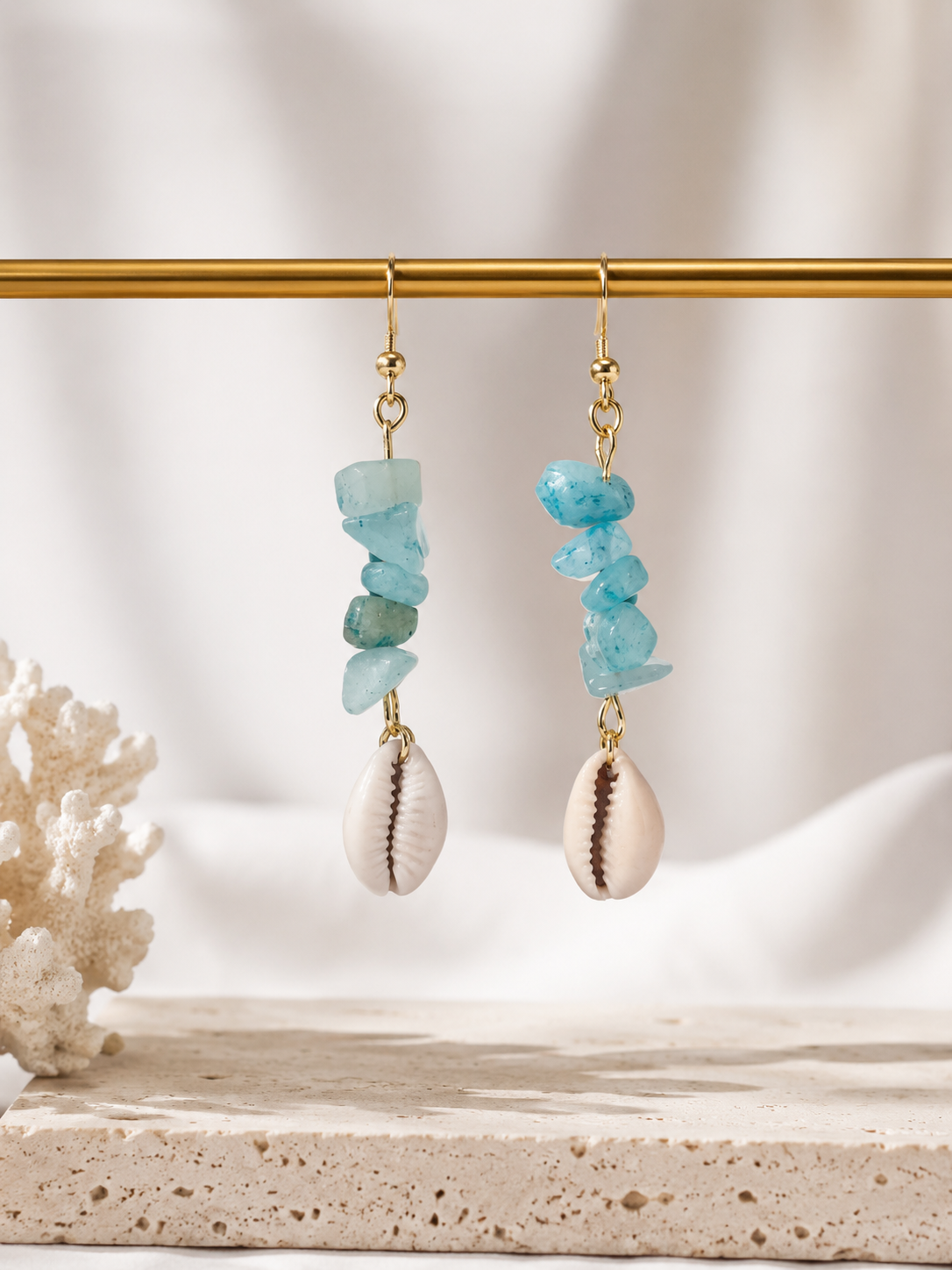 Boucles d’oreilles Aigue Marine