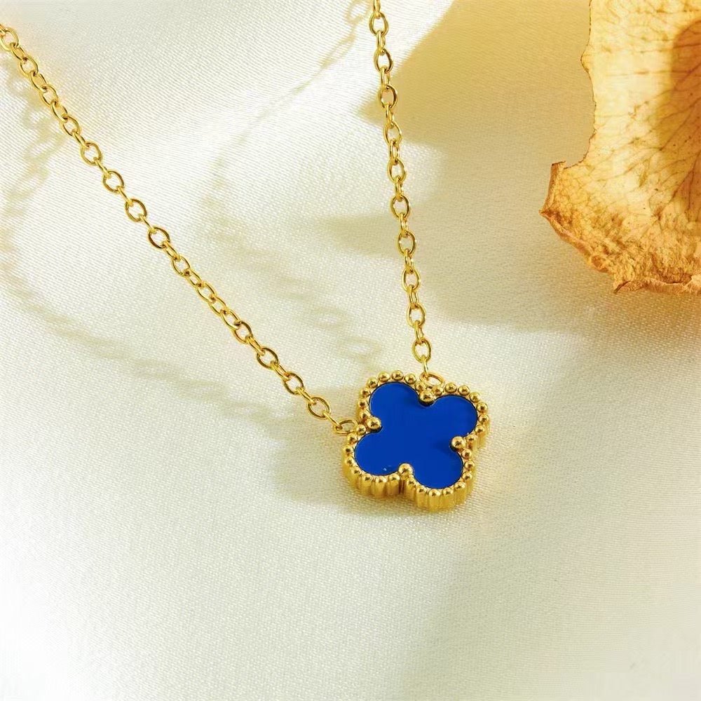 collier trefle color - C’sBeauty shopBleu